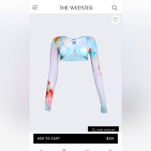 Brand new never worn flowers Jean Paul Gaultier crop top